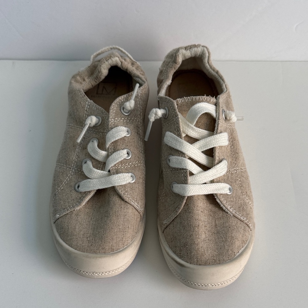Material Girl Beige Canvas Sneakers